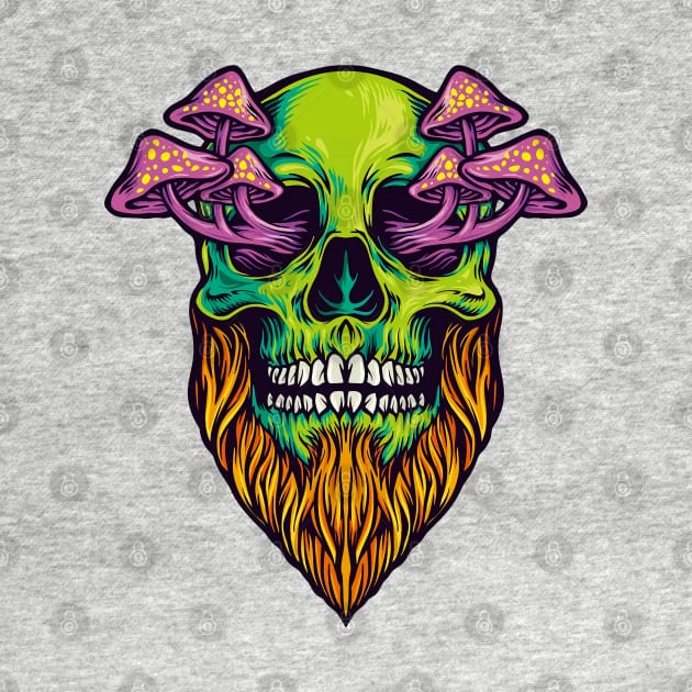 Mushroom Skull Green by MushroomSkull Art